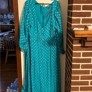 NWOT ARULA  boho turquoise sparkles maxi dress formal wedding prom